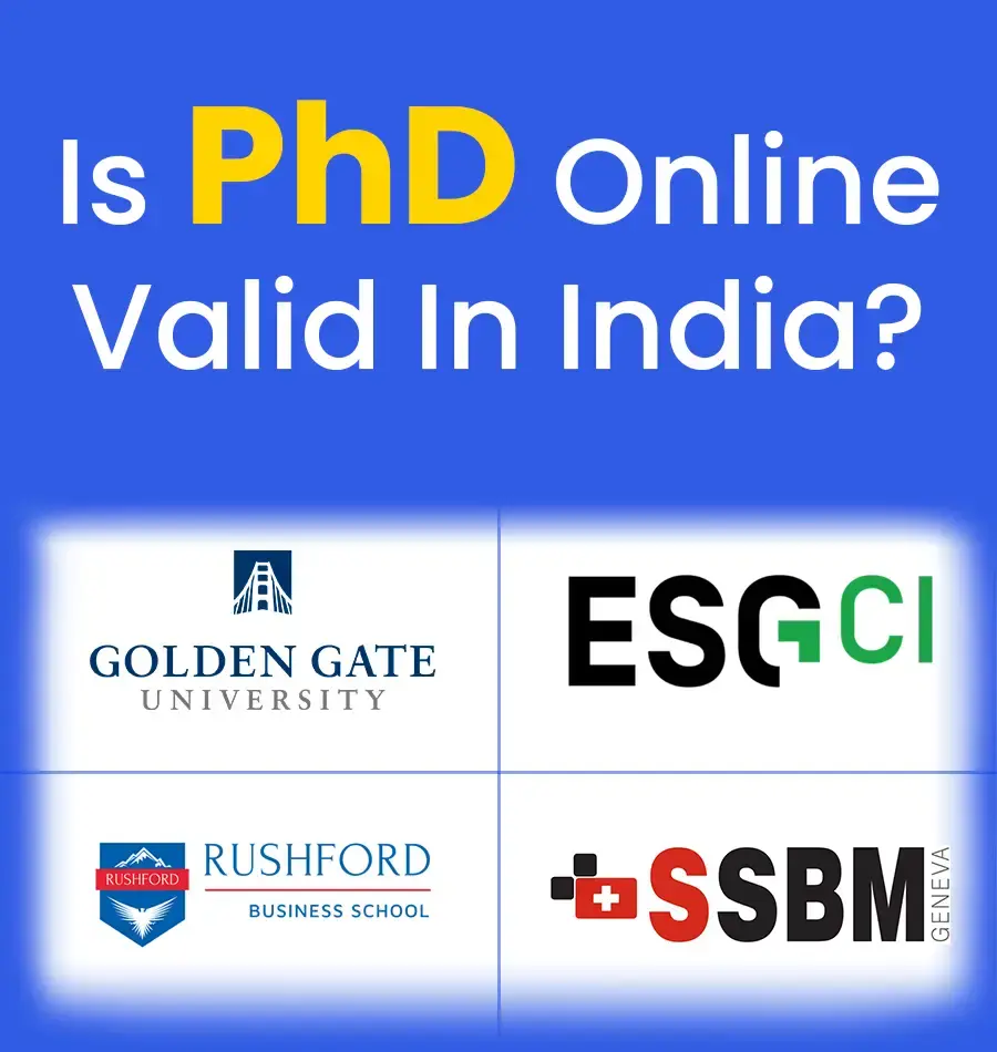 is phd online valid in india