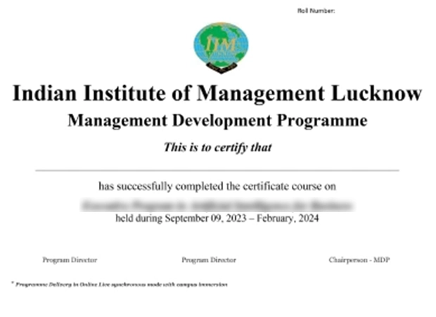 IIM_Lucklow_Sample_Certificate
