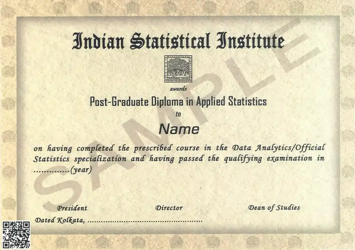 ISI_Certificate_Sample_PG_Diploma_in_Applied_Statistics