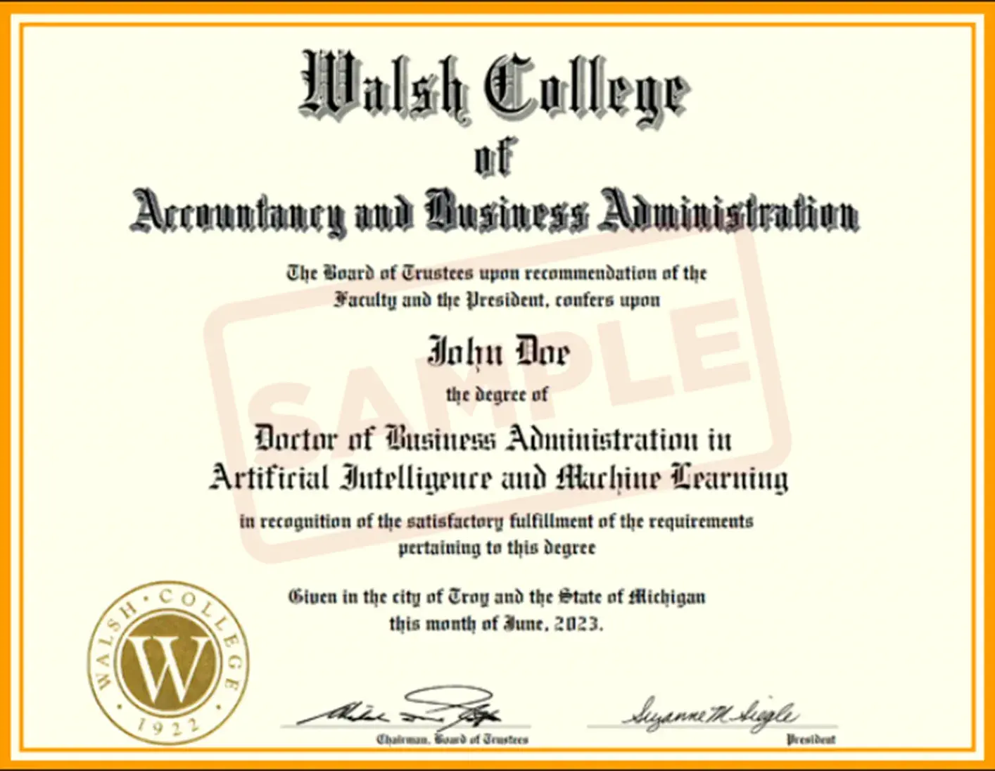 Walsh_College_Sample_Certificate