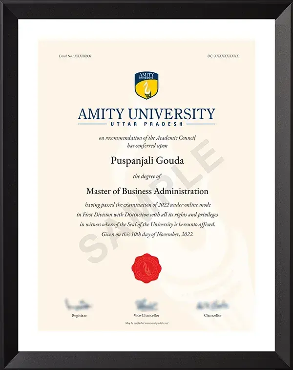 amity online new sample degree