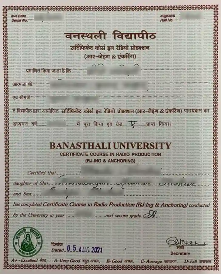 banasthali vidyapith university online