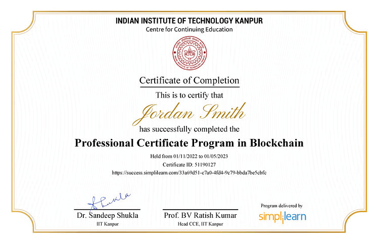 certificate program in blockchain