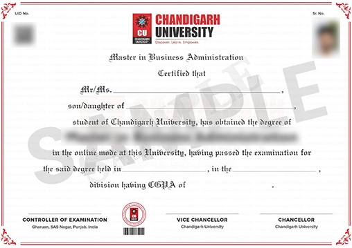 chandigarh university sample certificate...