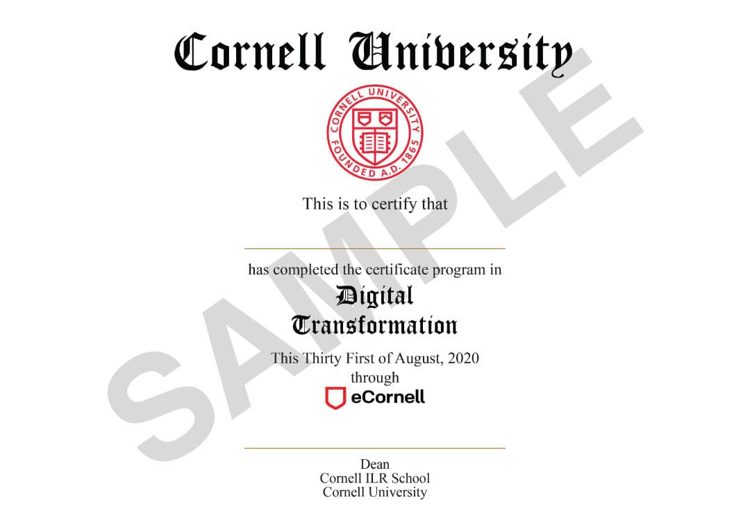 ecornell sample certificate