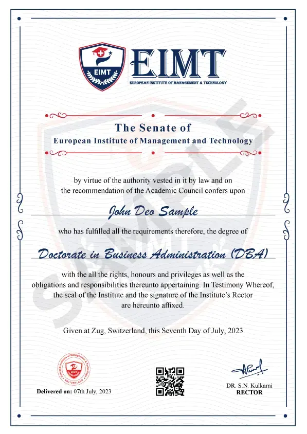 eimt sample certificate