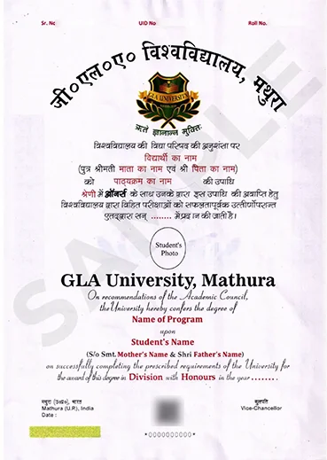gla online sample degree certificate