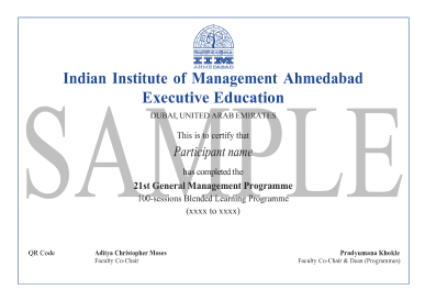 iim ahmedabad sample certificate