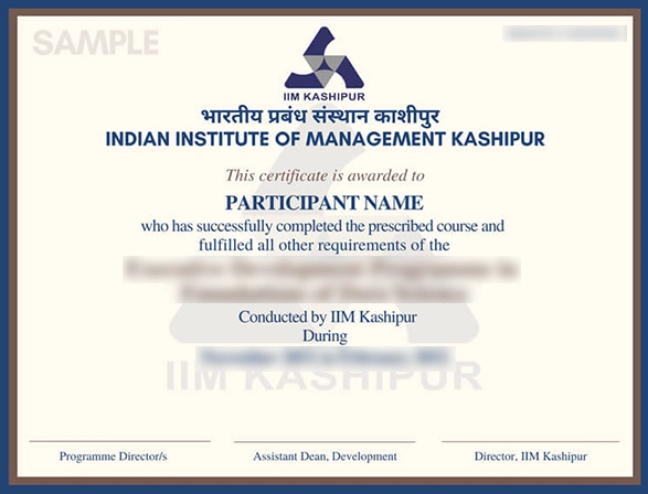 iim kashipur sample certificate..