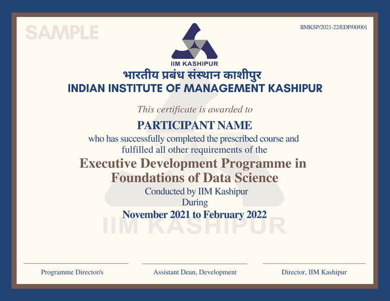 iim kashipur sample certificate