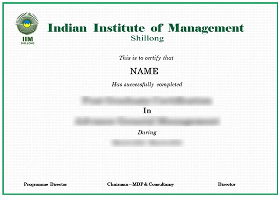 iim shillong sample certificate..