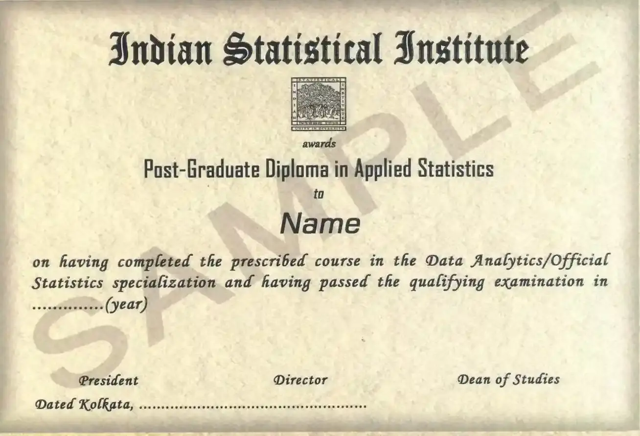indian statistical institute sample certificate