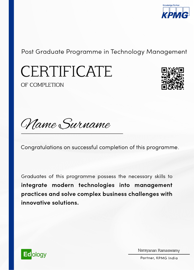 kpmg sample certificate