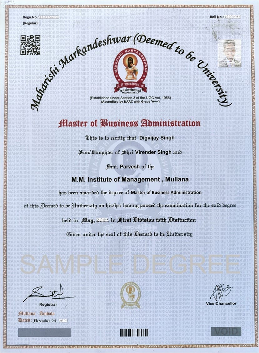mmu online sample certificate