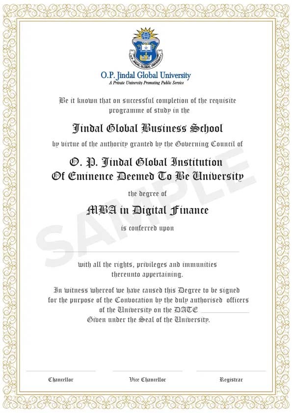 op Jindal sample certificate