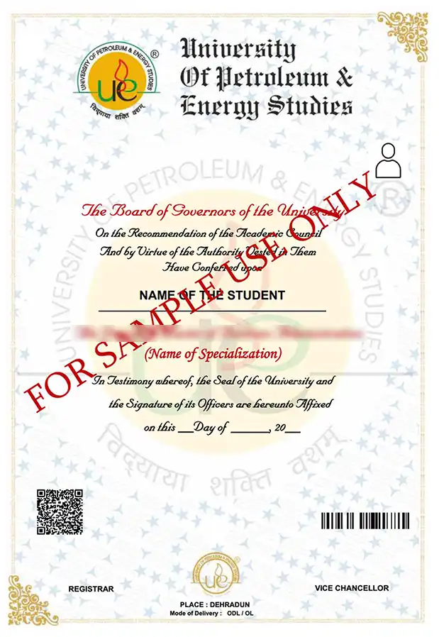 upes online sample certificate